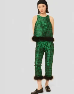 Pantalon Presley imprimé vert-Tara Jarmon Outlet