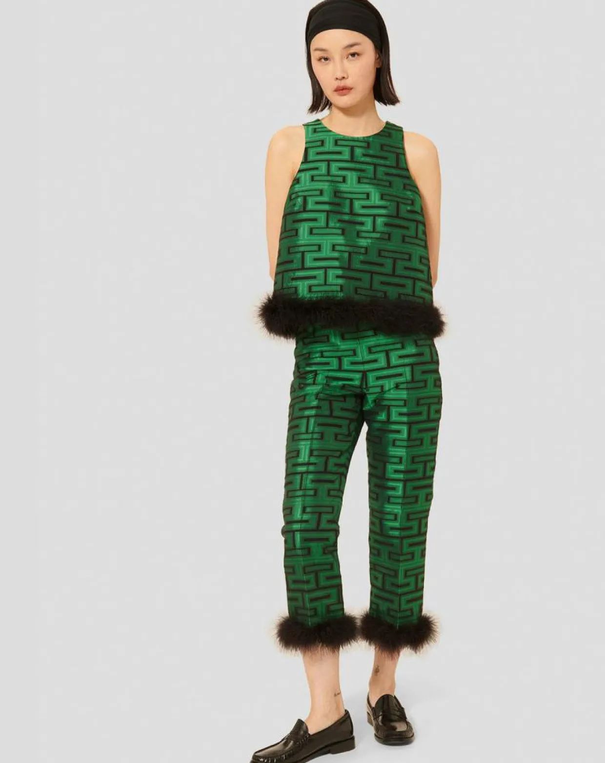 Pantalon Presley imprimé vert-Tara Jarmon Outlet