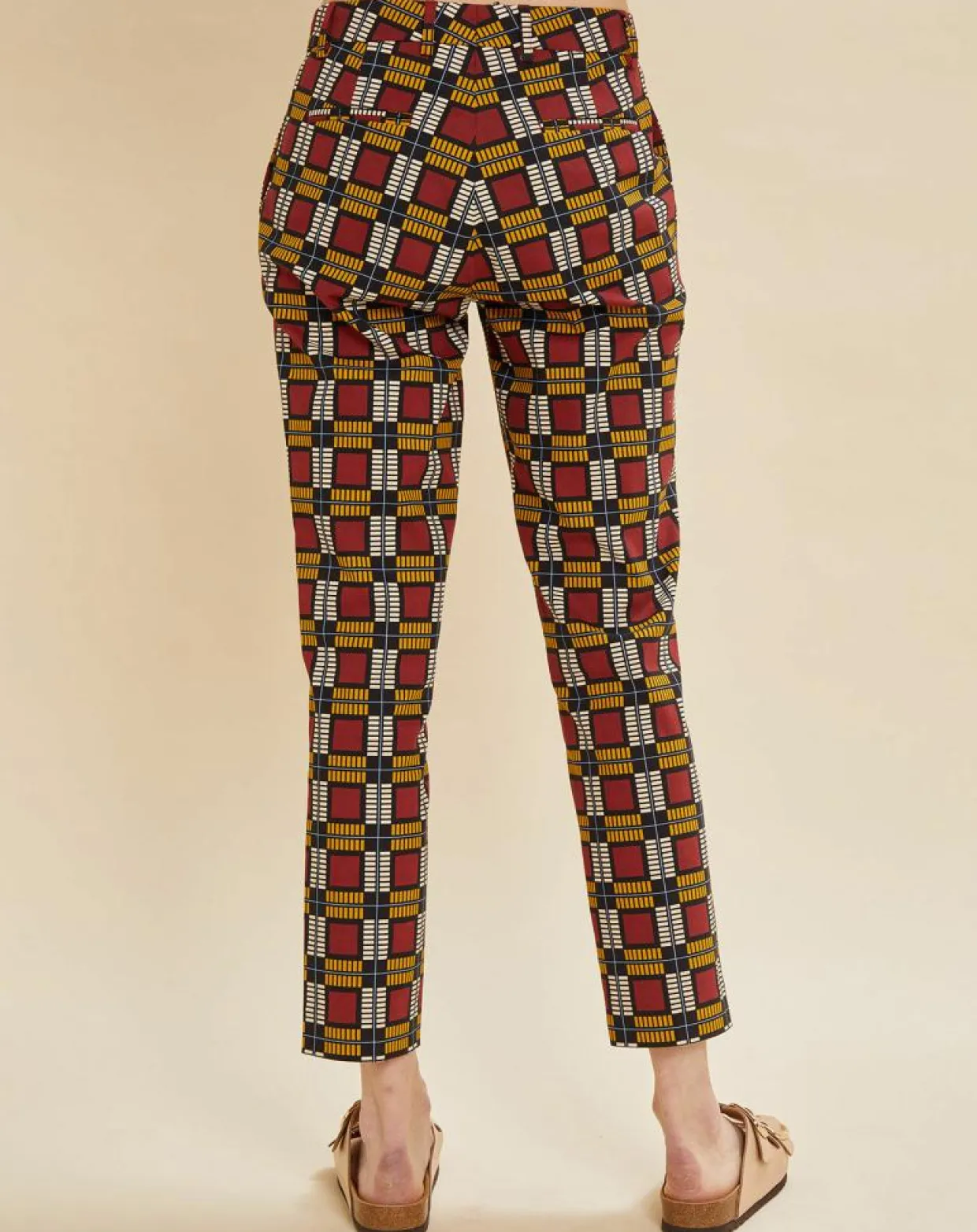 Femme Chloé Stora Pantalons^Pantalon Priscille imprimé bordeaux/jaune/noir