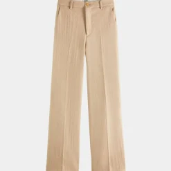 Femme Scotch & Soda Pantalons^Pantalon Regular Fit en Laine mélangée Edie Text beige