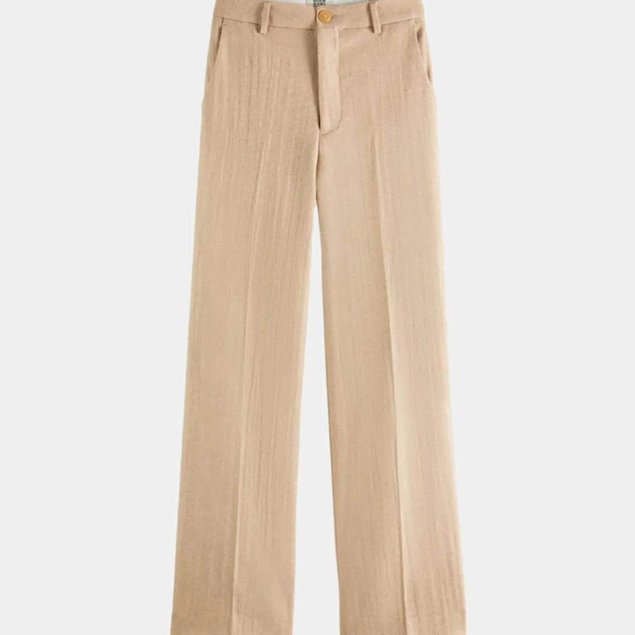 Femme Scotch & Soda Pantalons^Pantalon Regular Fit en Laine mélangée Edie Text beige