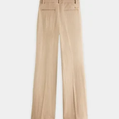 Femme Scotch & Soda Pantalons^Pantalon Regular Fit en Laine mélangée Edie Text beige