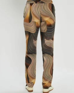 Femme Lauren Vidal Pantalons^Pantalon satiné Store imprimé café