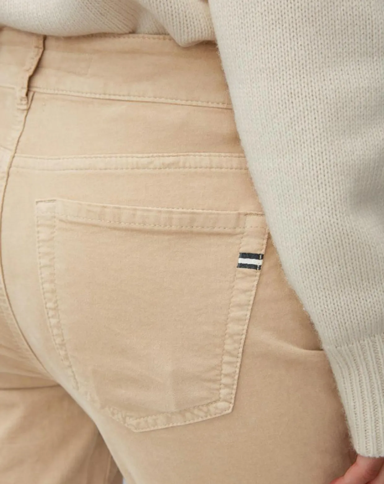 Pantalon slim Albi effet Velours beige-Marc O'Polo Clearance
