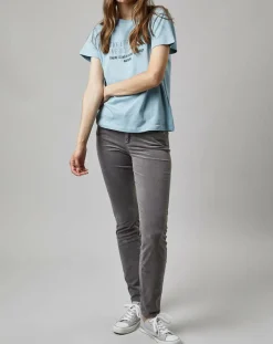 Femme Marc O'Polo Pantalons^Pantalon slim Albi effet Velours gris clair