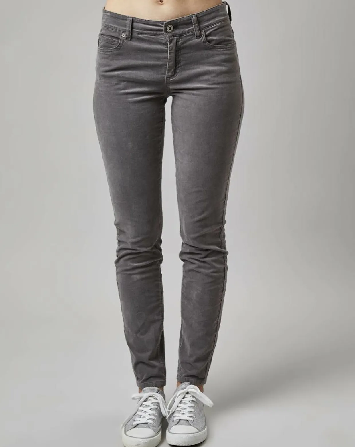 Femme Marc O'Polo Pantalons^Pantalon slim Albi effet Velours gris clair