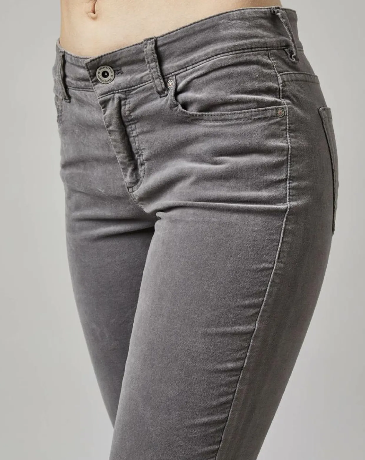 Femme Marc O'Polo Pantalons^Pantalon slim Albi effet Velours gris clair