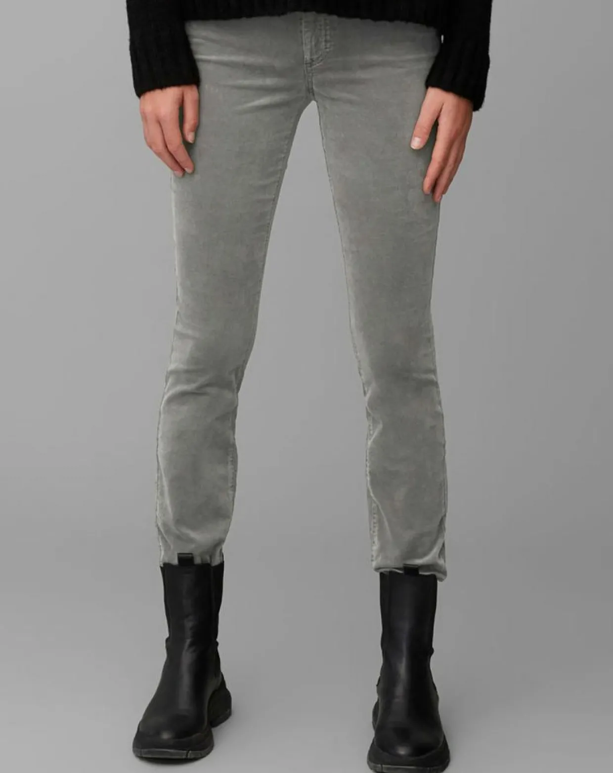 Femme Marc O'Polo Pantalons^Pantalon slim Albi effet Velours gris clair