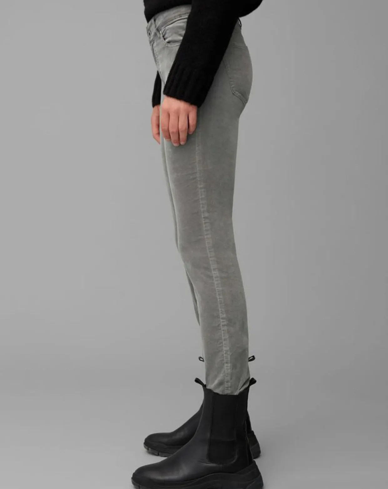 Femme Marc O'Polo Pantalons^Pantalon slim Albi effet Velours gris clair