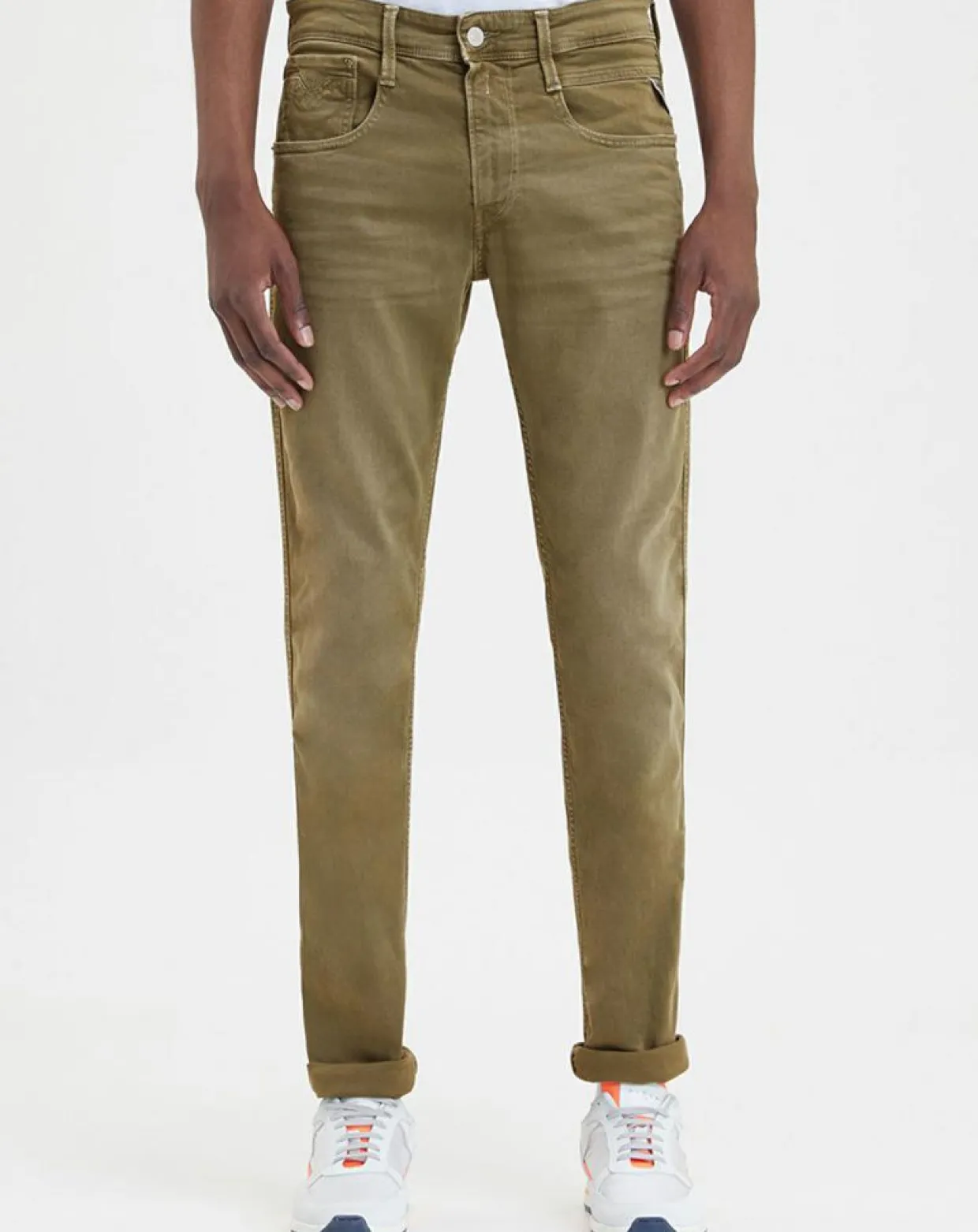 Pantalon Slim bull denim kaki-Replay Hot