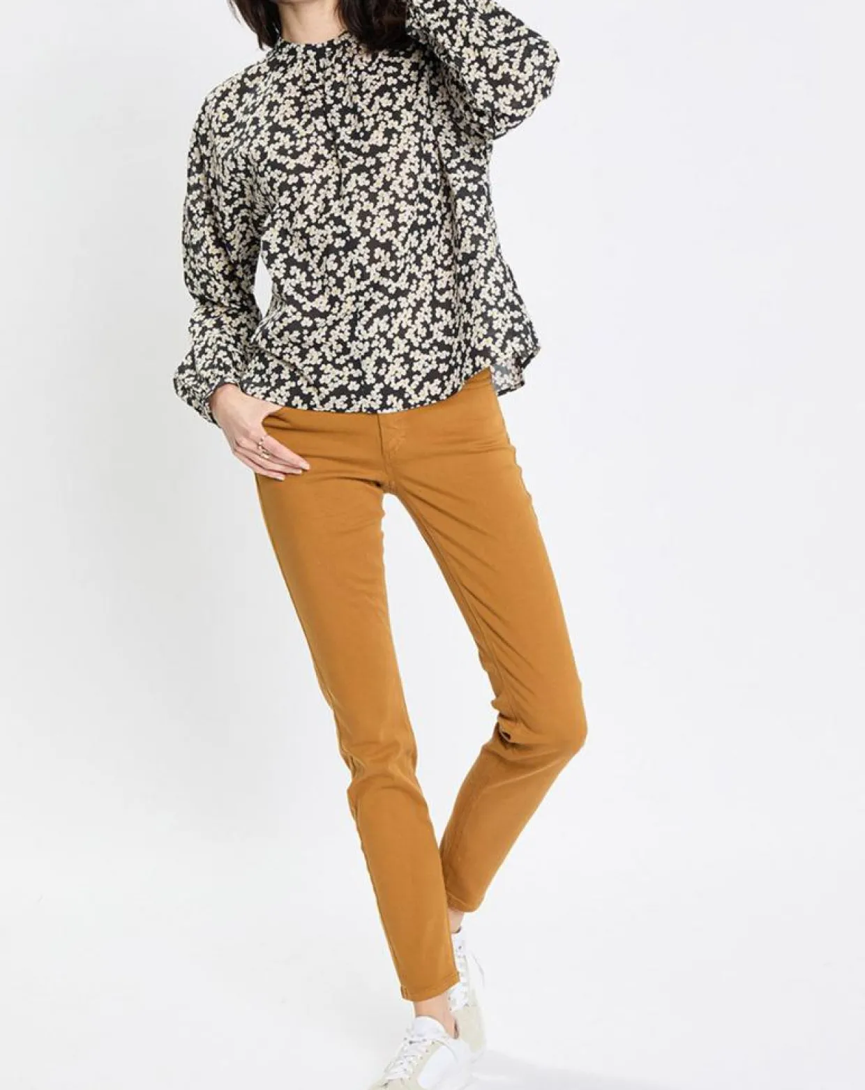 Pantalon Slim en Coton bio mélangé Mavas marron clair-Marc O'Polo