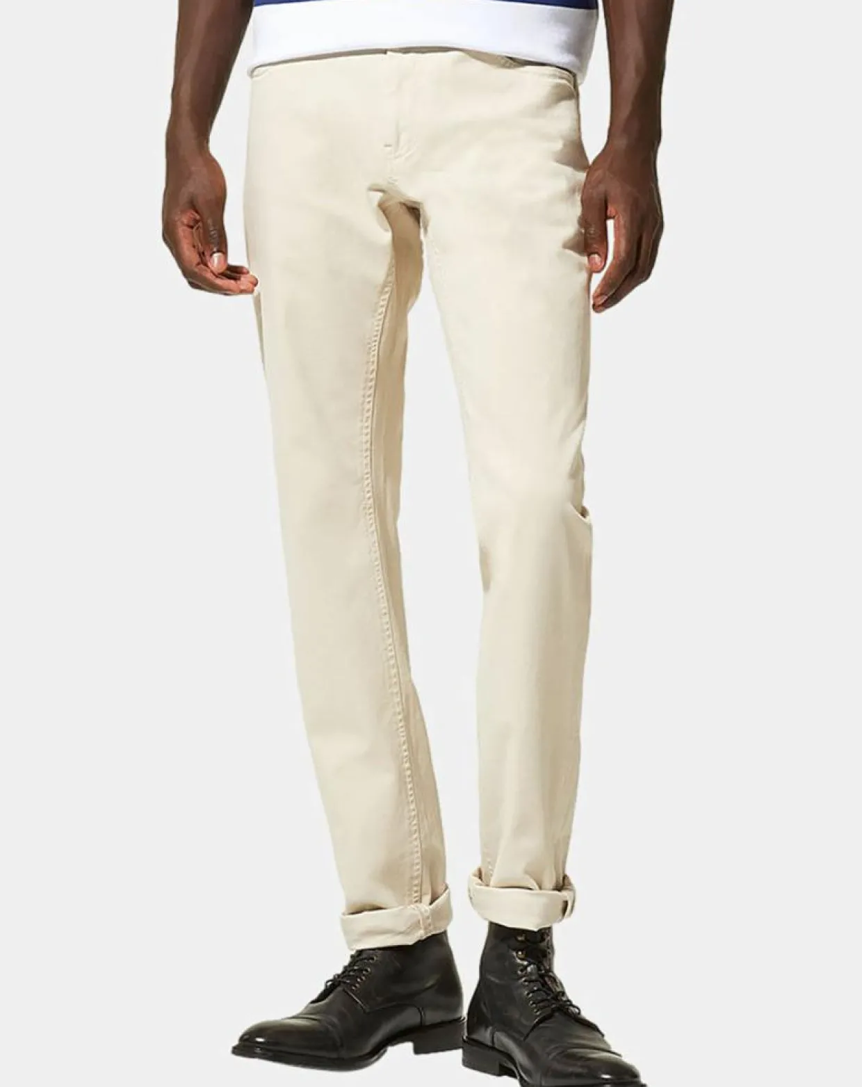 Pantalon Slim en Coton Bio Kuflex écru-Galeries Lafayette Hot