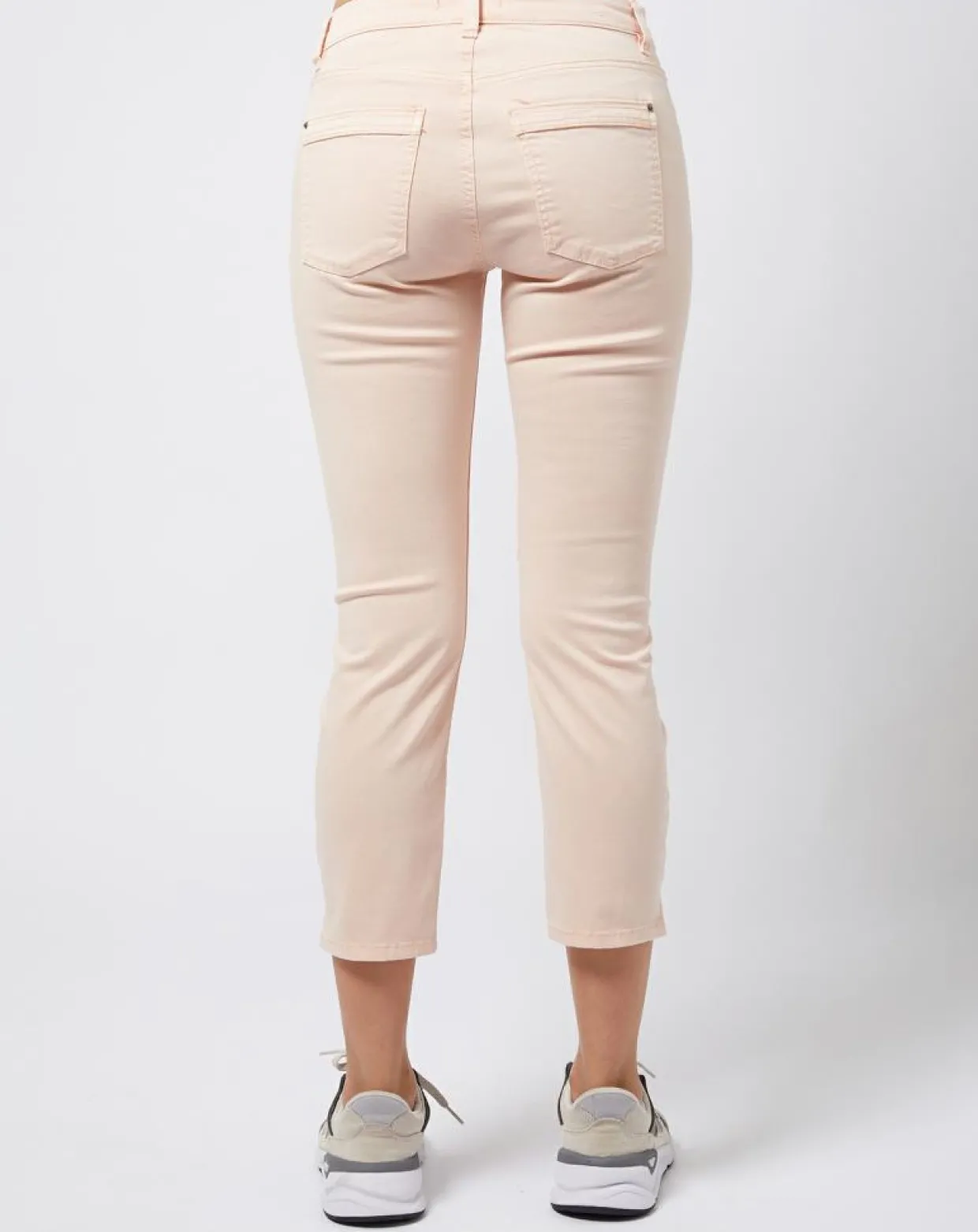 Pantalon Slim en Coton stretch doux beige/pêche-Esprit New