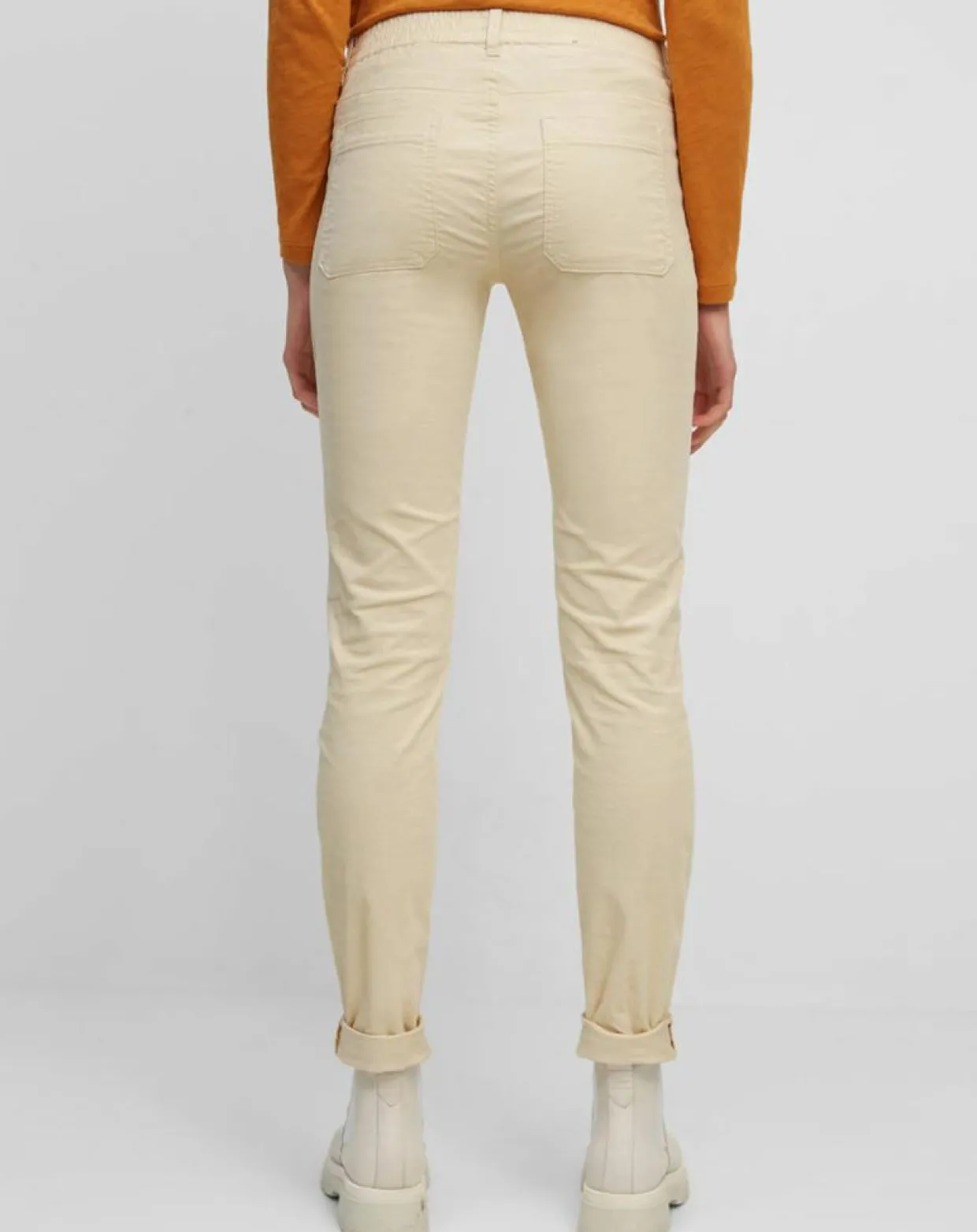 Pantalon Slim en Velours de coton bio Mavas écru-Marc O'Polo New