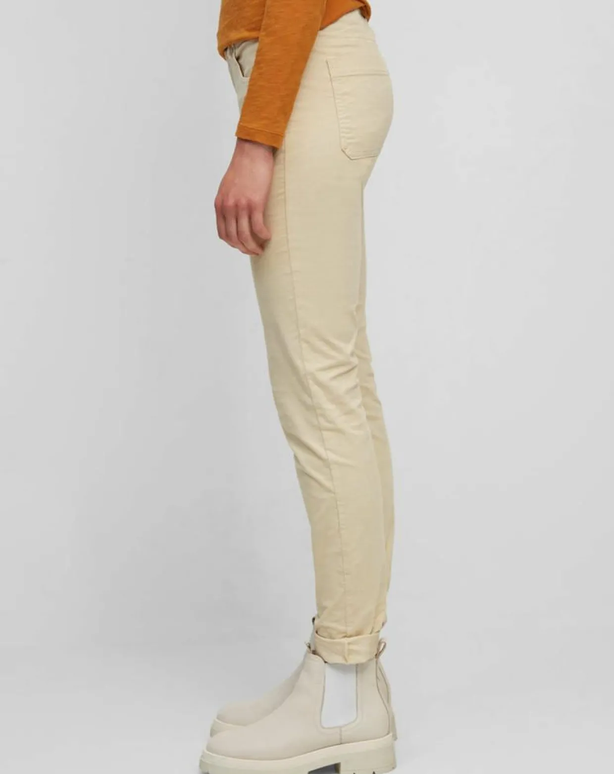 Pantalon Slim en Velours de coton bio Mavas écru-Marc O'Polo New