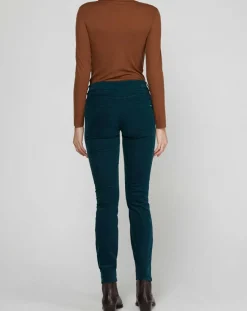Pantalon slim en Velours fin Alby vert foncé-Marc O'Polo Discount