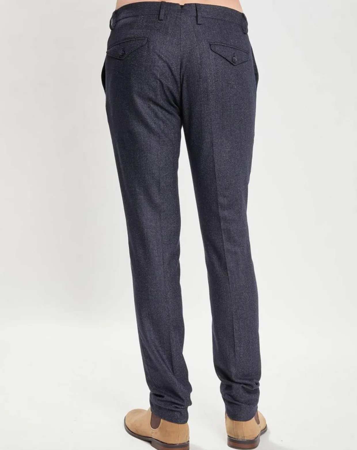Homme Hackett London Pantalons^Pantalon Slim Fit en Laine mélangée & Flanelle Mouline bleu