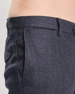 Homme Hackett London Pantalons^Pantalon Slim Fit en Laine mélangée & Flanelle Mouline bleu