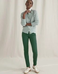 Pantalon slim 7/8ème Sacha vert-Cyrillus Clearance
