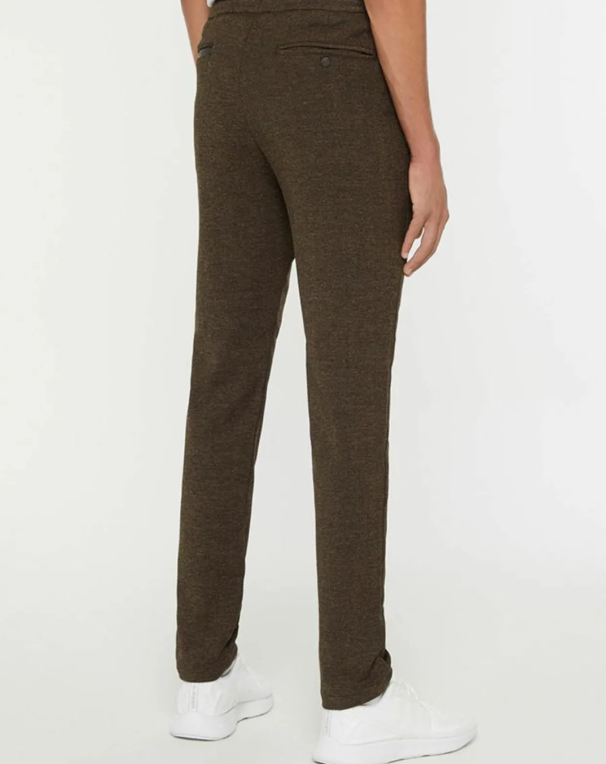 Pantalon Slim Smart Business imprimé chevrons marron-Replay