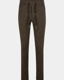 Pantalon Slim Smart Business imprimé chevrons marron-Replay