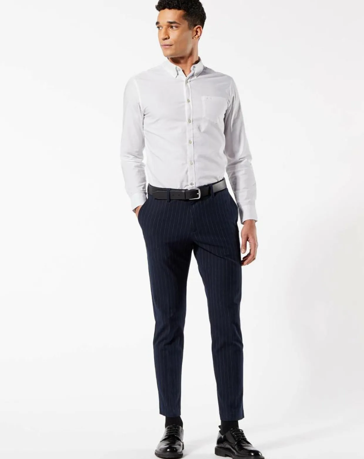 Pantalon Smart 360 Flex Trouser Slim Fit à rayures bleu foncé-Dockers Online