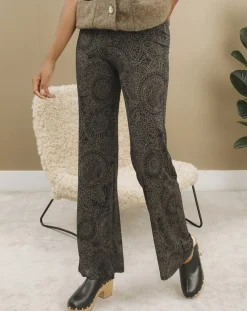 Pantalon Store imprimé rosace noir-Lauren Vidal Best