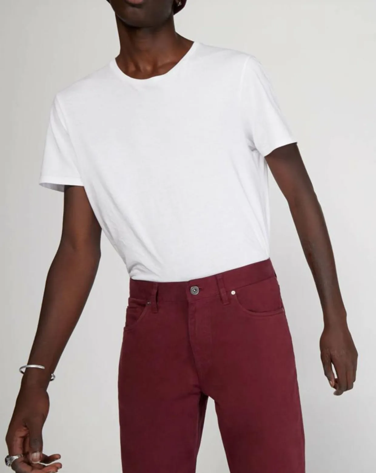 Pantalon stretch droit 5 poches bordeaux-Marc O'Polo Online