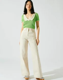 Pantalon Summer Denim crème-Manoush Clearance