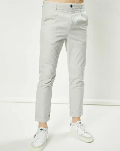 Pantalon Vitalien micro rayures blanc/bleu-Harris Wilson Clearance