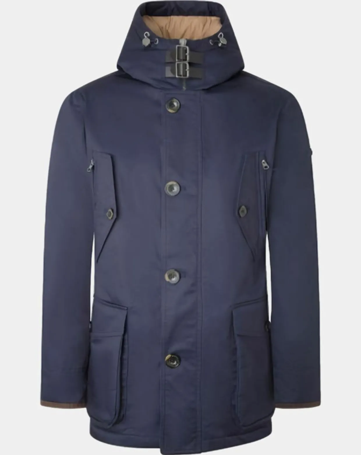 Homme Hackett London Manteaux^Parka à capuche Canvas bleu marine