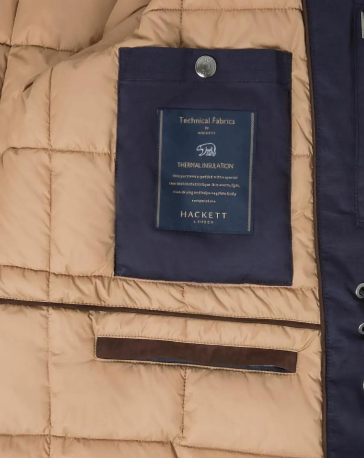 Homme Hackett London Manteaux^Parka à capuche Canvas bleu marine