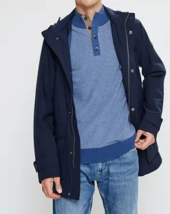 Homme Hackett London Manteaux^Parka à capuche Nylon Travel bleu marine
