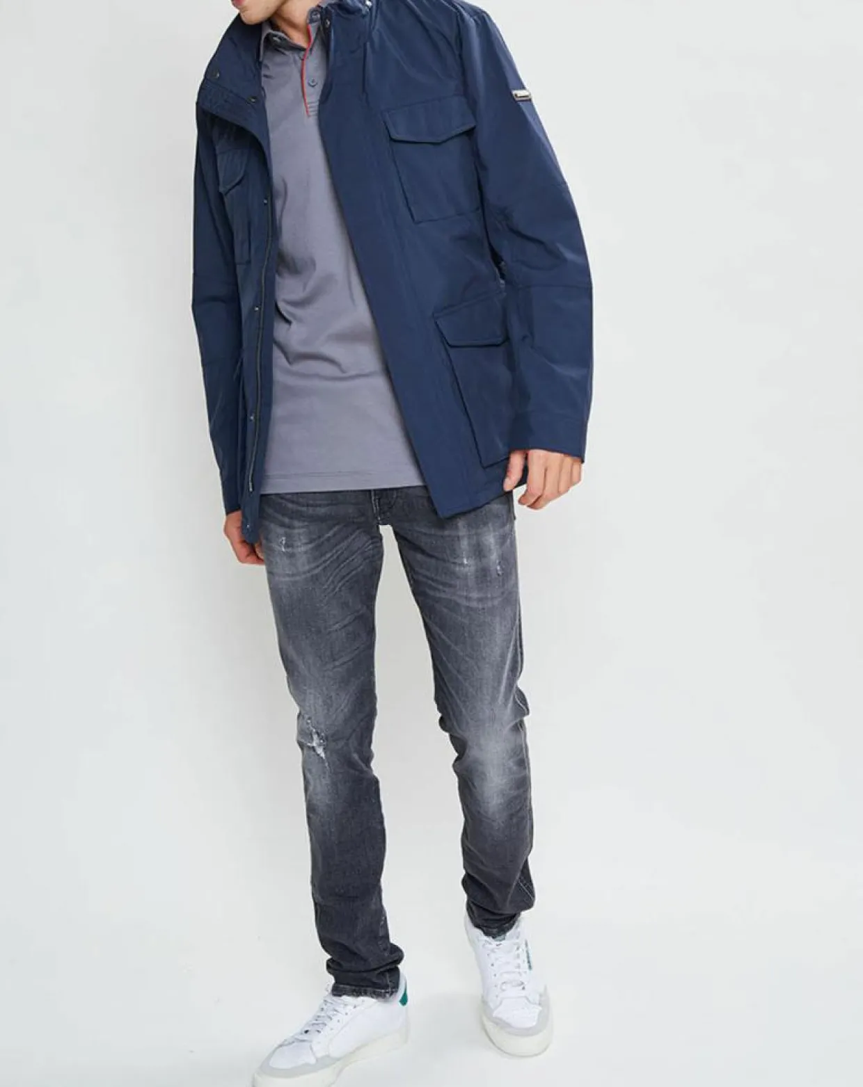 Homme Hackett London Manteaux^Parka en Nylon bleue