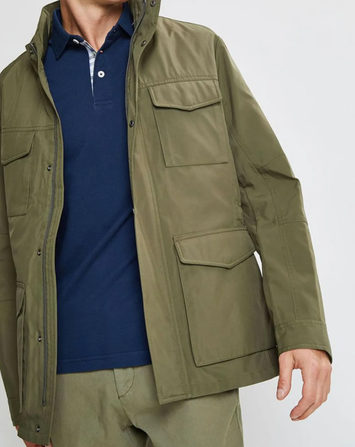 Homme Hackett London Manteaux^Parka en Nylon kaki