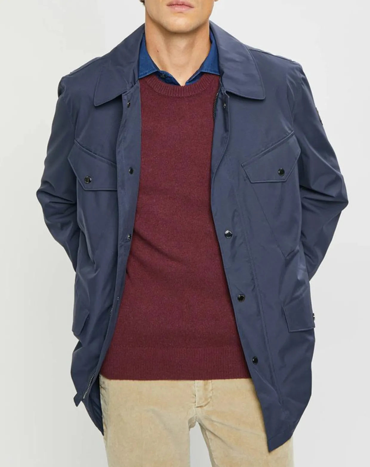 Parka imperméable légère bleu marine-Hackett London Online
