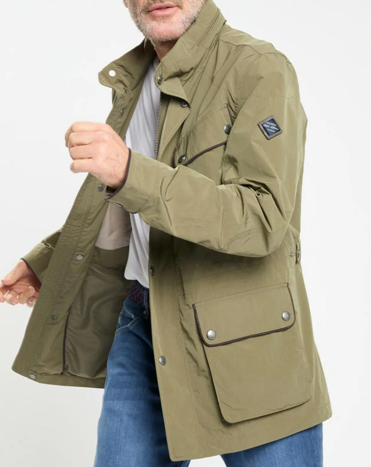 Parka imperméable vélo kaki-Hackett London New