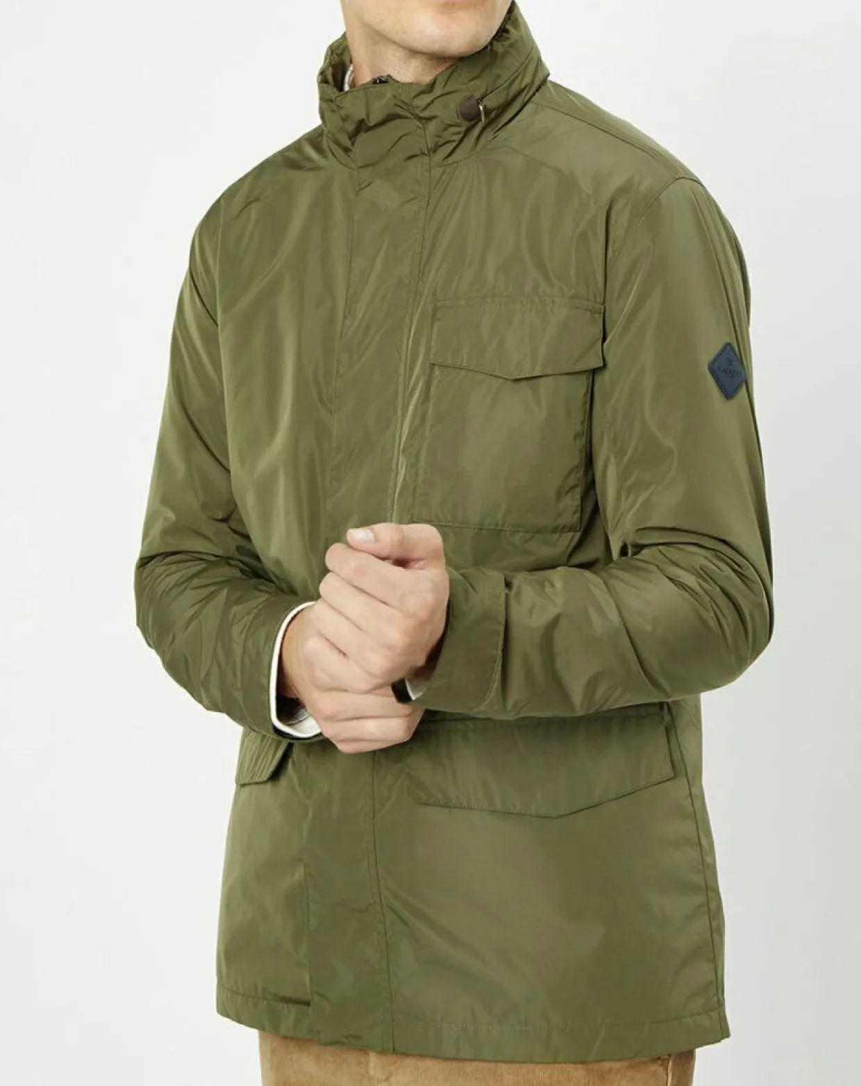 Homme Hackett London Manteaux^Parka légère à capuche kaki