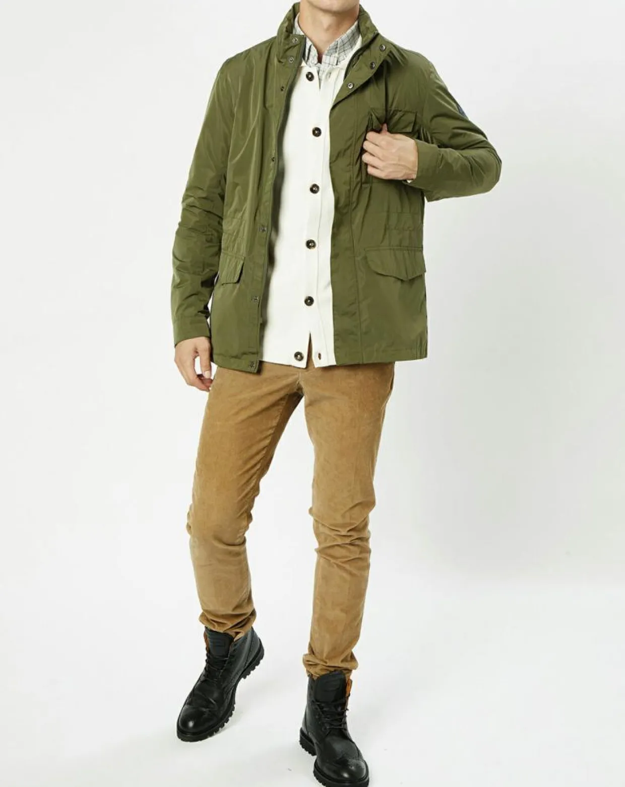 Homme Hackett London Manteaux^Parka légère à capuche kaki
