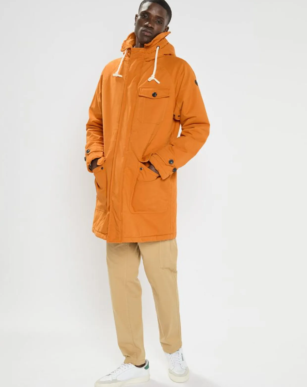 Homme Scotch & Soda Manteaux^Parka matelassée à capuche Sherpa orange