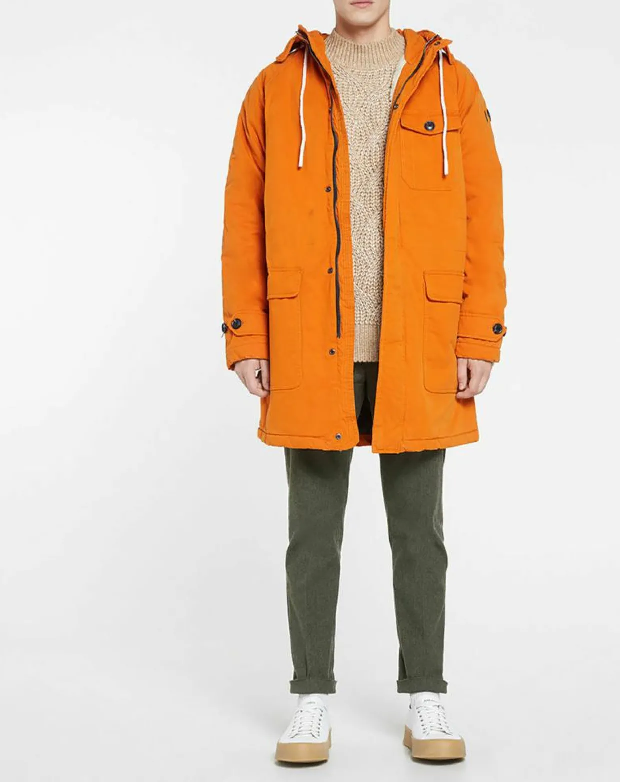 Homme Scotch & Soda Manteaux^Parka matelassée à capuche Sherpa orange