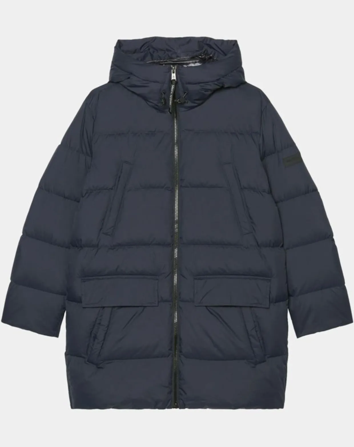 Parka Puffa mi-longue à capuche bleu marine-Marc O'Polo Best