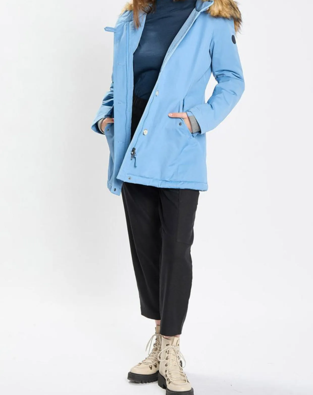 Femme Marc O'Polo Manteaux^Parka Thermor à capuche fausse fourrure bleue
