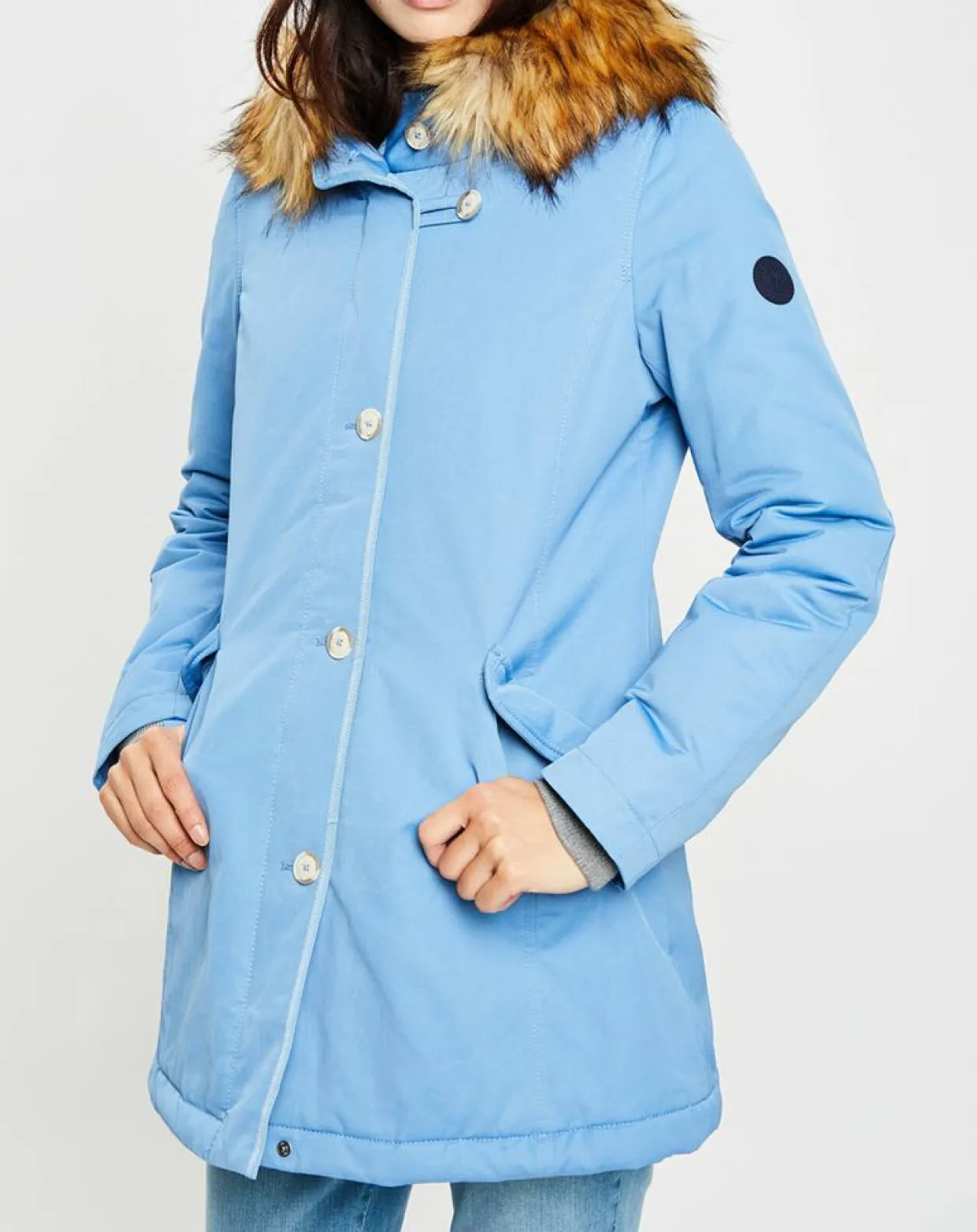 Femme Marc O'Polo Manteaux^Parka Thermor à capuche fausse fourrure bleue