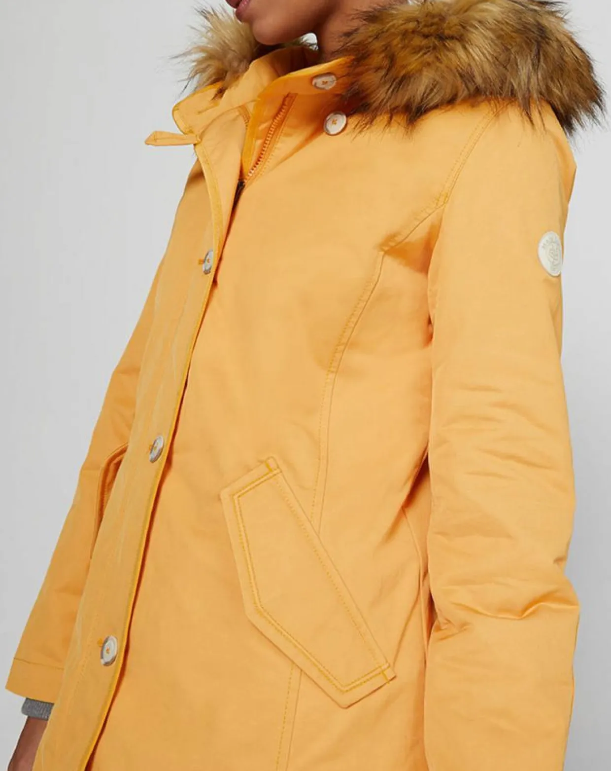 Parka Thermor à capuche fausse fourrure jaune-Marc O'Polo Clearance