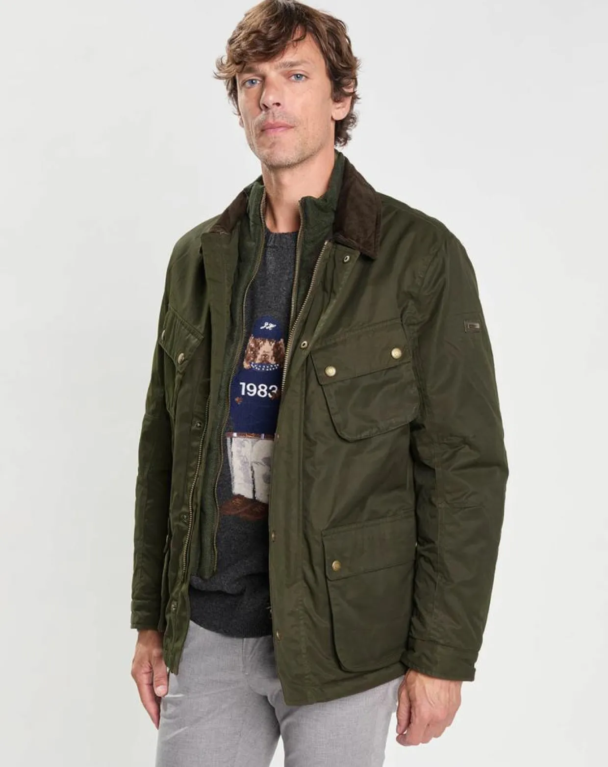Homme Hackett London Manteaux^Parka Velo Speed kaki