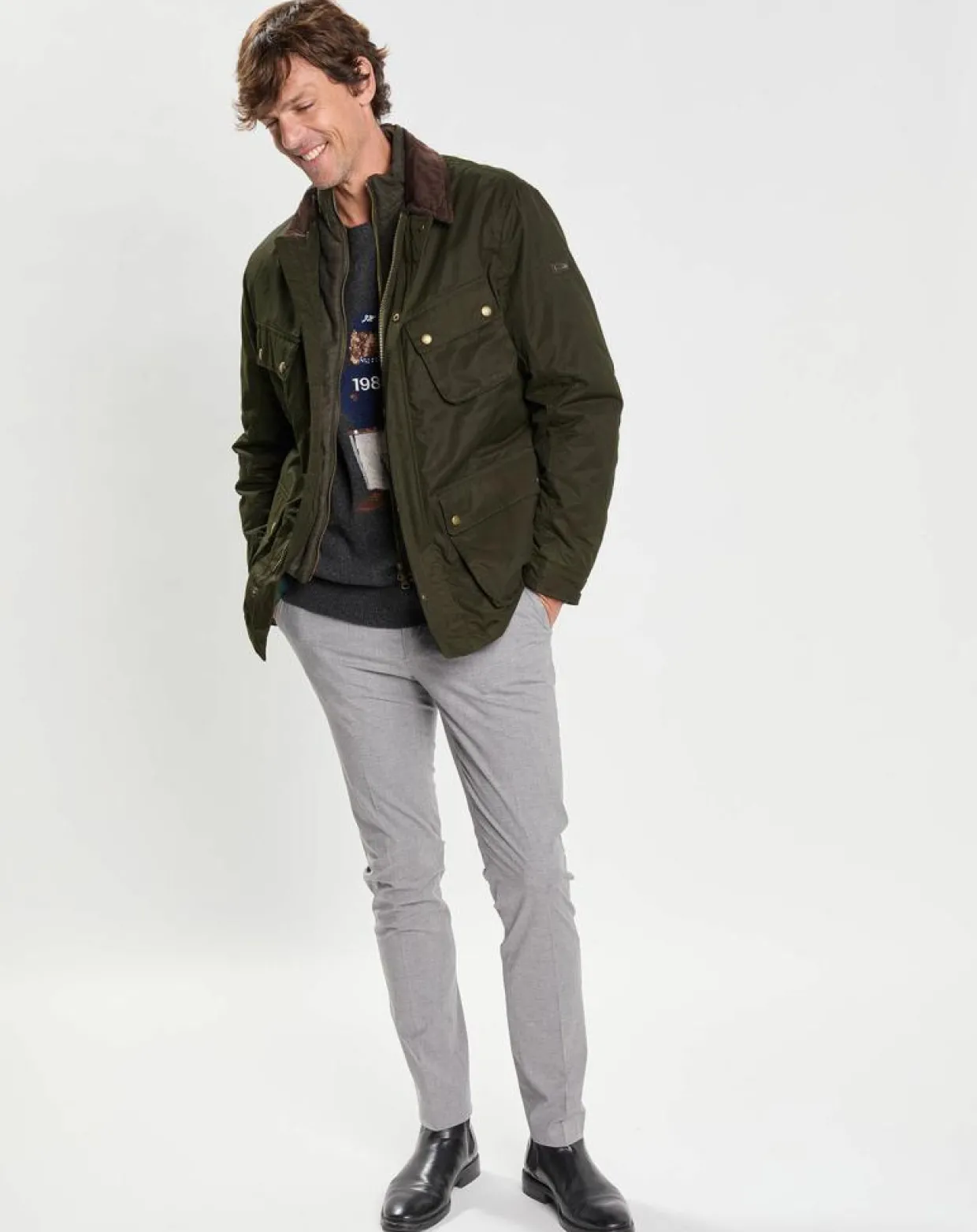 Homme Hackett London Manteaux^Parka Velo Speed kaki