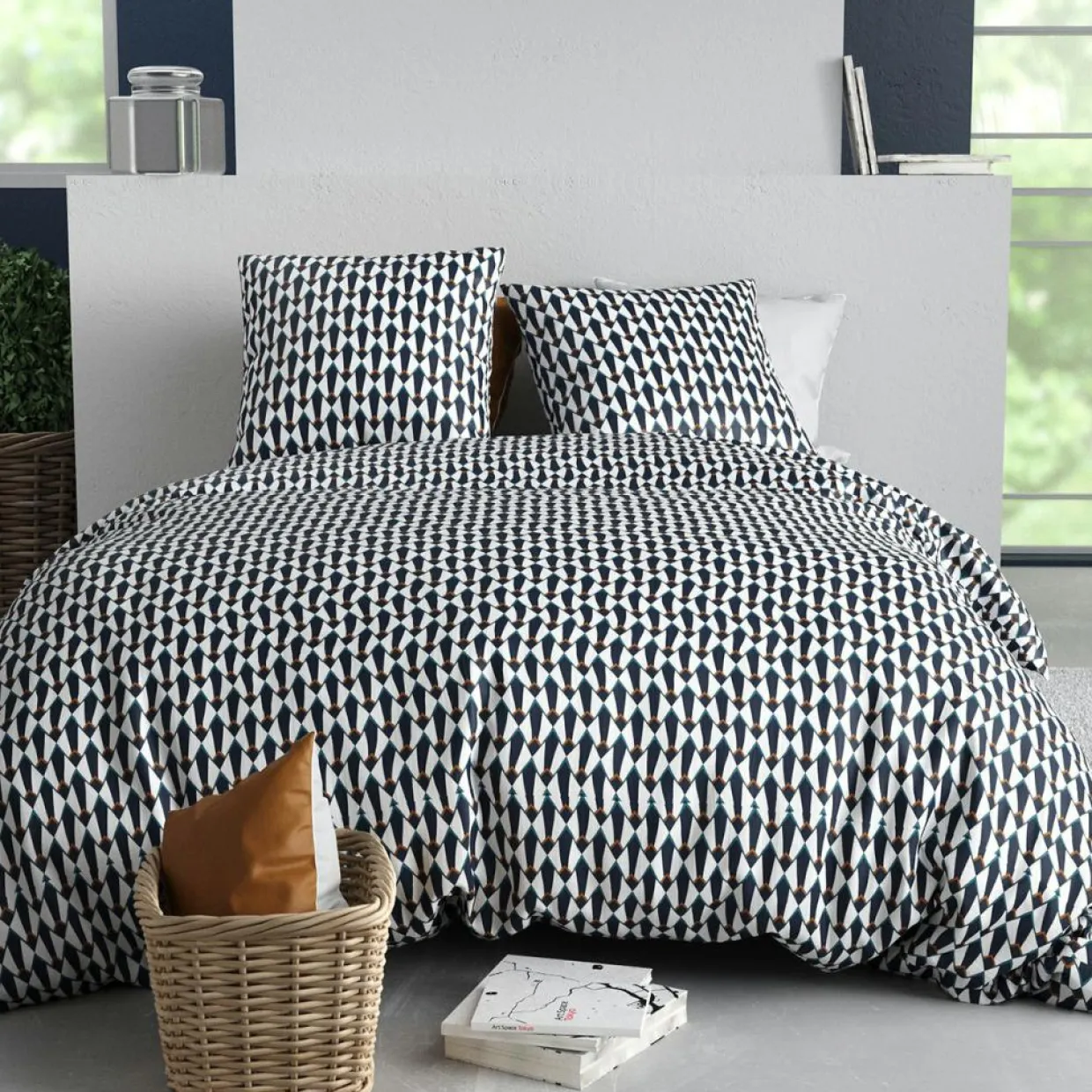 Atelier du Coton Linge De Lit, Ensembles^Parure de Couette 3pcs 100% Coton 57fils geo