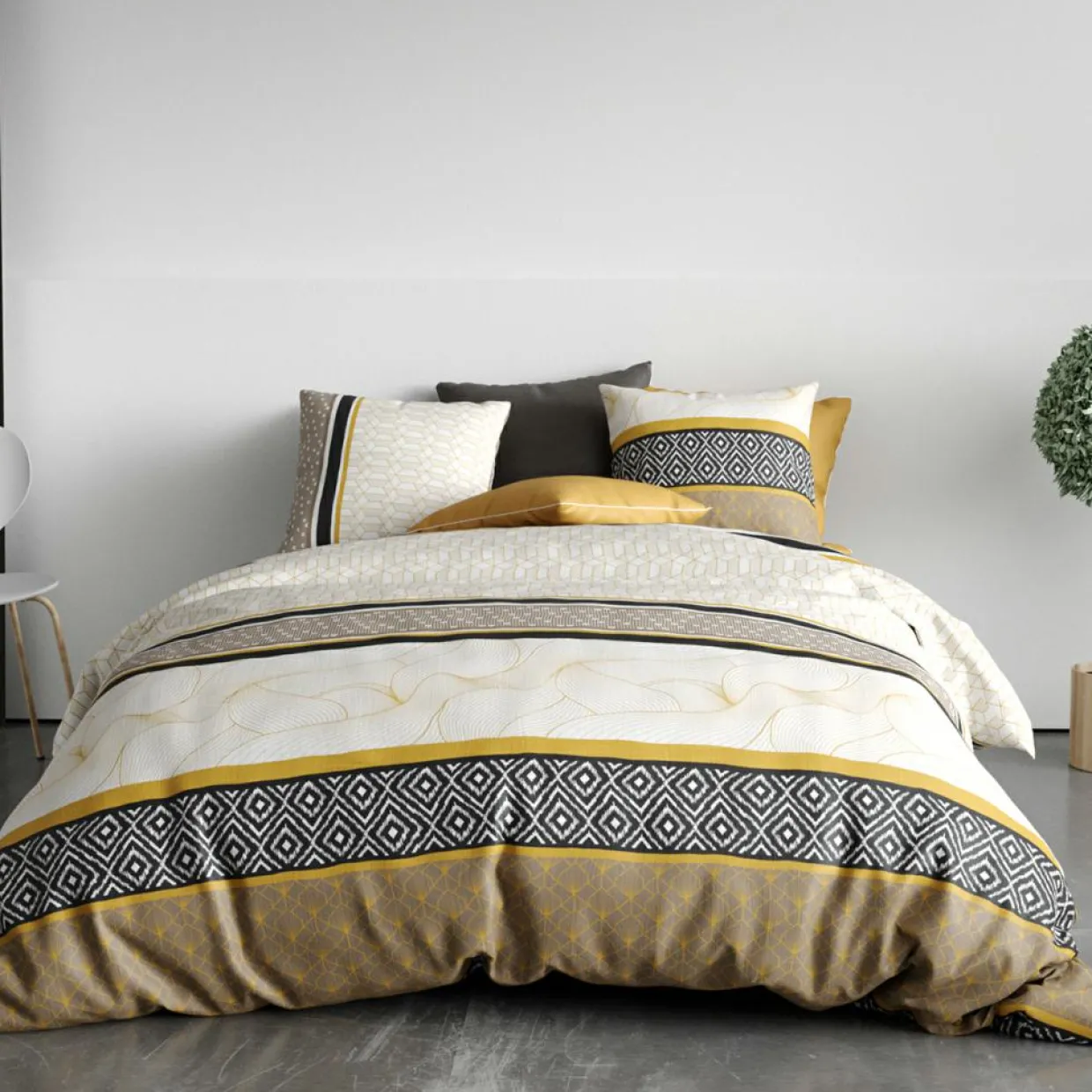 Parure de housse de couette Carioca beige-Atelier du Coton Clearance
