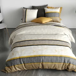 Parure de housse de couette Carioca beige-Atelier du Coton Clearance